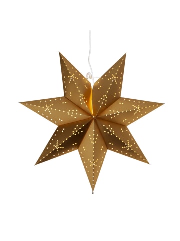 Papierstern hängend 7-zackig mit Kabel und Fassung D: 45cm in gold