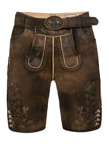 Kurze Hirschlederhose Josef in dunkelbraun