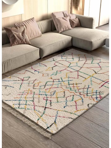 Hochflor-Teppich YEBEL in weiß