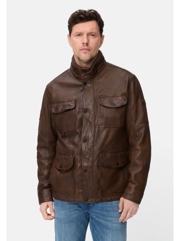 Lederjacke mit Innenaschen in Braun
