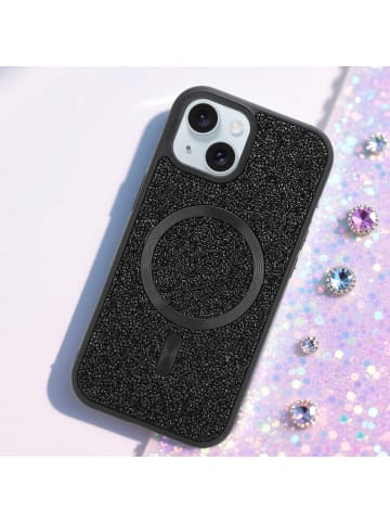 Hülle für Apple iPhone 15 Glitzer Schutzhülle in Schwarz