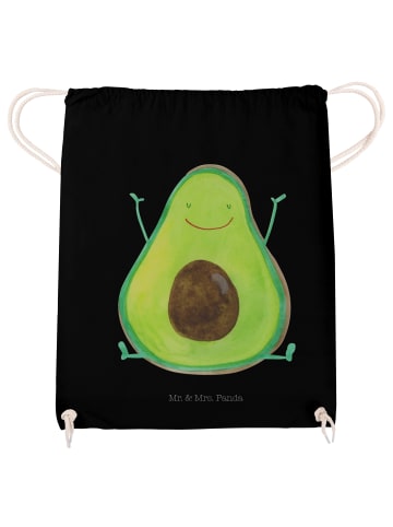 Sportbeutel Avocado Glücklich ohne Spruch in Schwarz