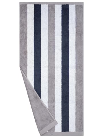 2 X Handtuch 2 X Duschtuch im Set Doubleface Stripes in Grau