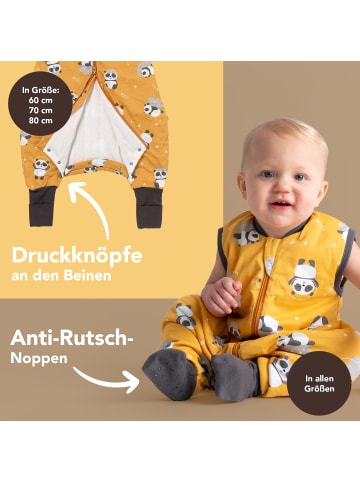 Schlafsack mit Füßen und umklappbaren Bündchen, 1.0 TOG in Gold