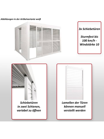 3er-Set Aluminium Schiebetür für Pergola L46, Anthrazit