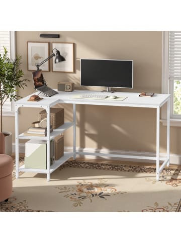 Computertisch Barnet in Weiß - (B)120 x (H)76 x (T)80 cm