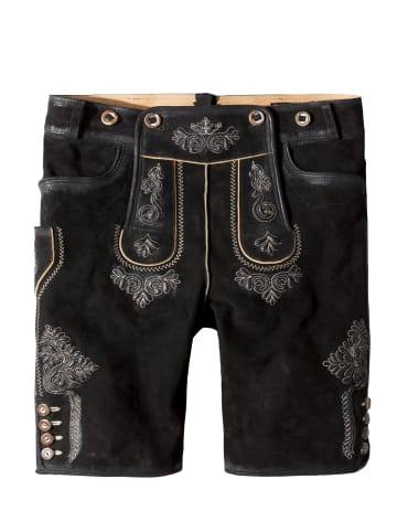 Lederhose "Beppo 4" in schwarz gespeckt