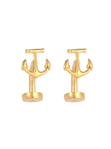 Manschettenknopf 925 Sterling Silber Anker in Gold