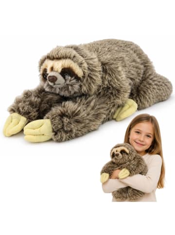Lean Toys Plüsch-Faultier, realistisches Maskottchen, Kuscheltier mit