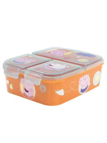 Peppa Pig Kinder Brotdose – Lunchbox mit 3 Fächern & tollem Design in Orange