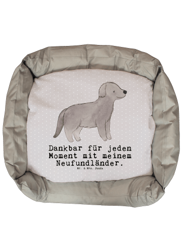 Hundesofa Neufundländer Moment mit Spruch in Grau Pastell