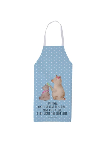 Kochschürze Bär Kind mit Spruch in Blau Pastell