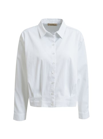 Kurze Bluse mit Falten in White