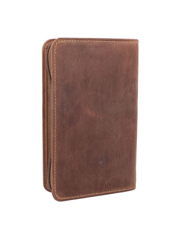 Vintage Stifteetui Leder 12 cm brown