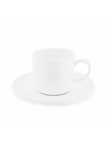 Almina 12 Teiliges Kaffeetassen-Set aus Porzellan Weiß in Weiß