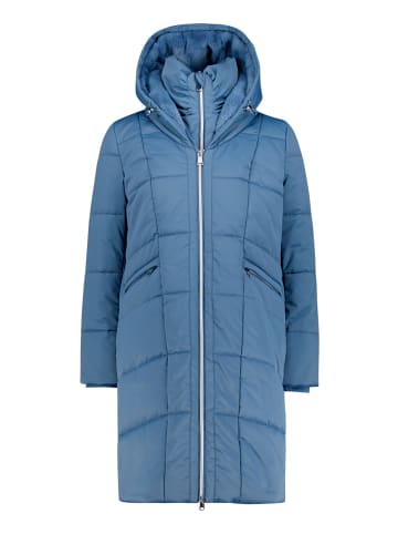 Steppmantel mit Kapuze in Jeansblau