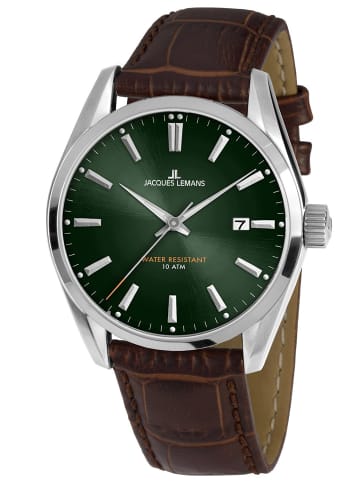 Herren-Armbanduhr Derby Grün / Braun / Silber