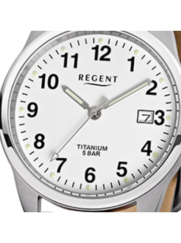 Analog-Armbanduhr Regent Titan-Uhren schwarz mittel (ca. 36mm)
