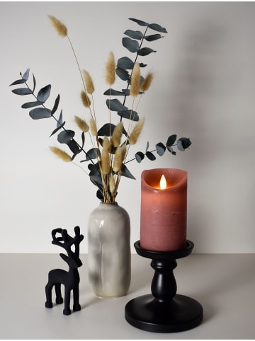 LED Echtwachskerze 12,5cm mit Timer in Antik Rosa