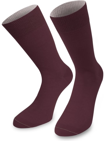 1 Paar Socken Bi-Color in Bordeaux/Hellgrau