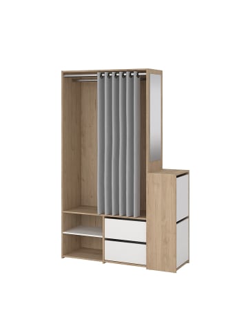 Kleiderschrank Kimmy Walnuss, weiß 128 x 41 cm