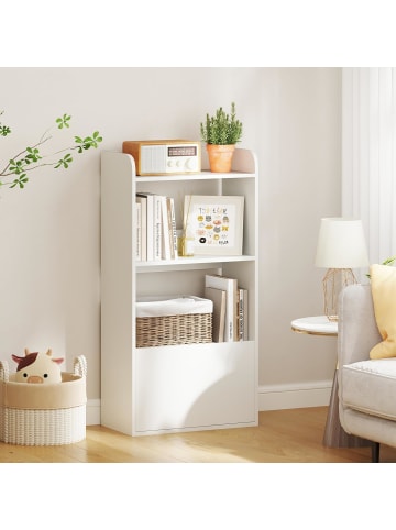 Bücherregal mit Schublade 55 x 29 x 105 cm in Weiß
