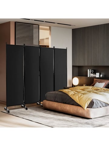 Paravent 4 tlg. 173 cm in Schwarz