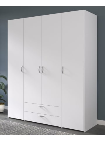 Kleiderschrank weiß 160 cm 4-türig, Drehtürenschrank