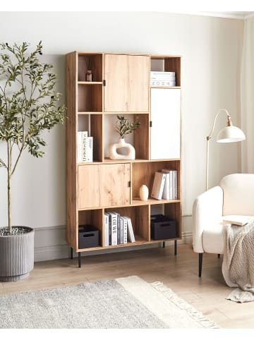 Bücherregal AMOS in Braun/Weiß - (W) 100 x (H) 185 x (L) 35 cm