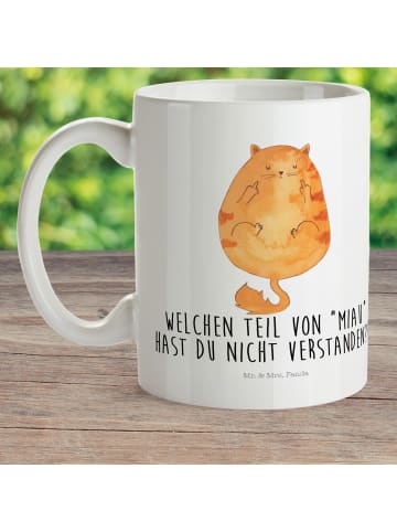 Tasse Katze Mittelfinger mit Spruch in Weiß