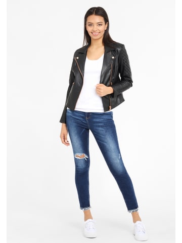 Lederimitatjacke in schwarz
