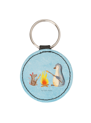 Anhänger Pinguin Lagerfeuer ohne Spruch in Eisblau