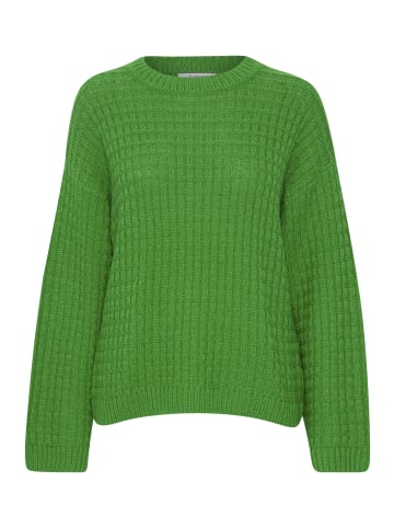 Grobstrick Pullover Sweater mit Abgesetzten Schultern in Grün