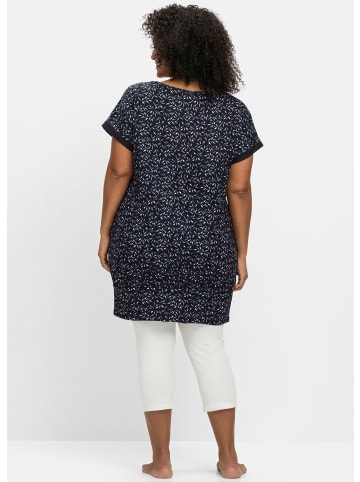 Shirtkleid in marine bedruckt