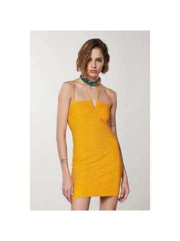 Orange Polyester Casual Kleid