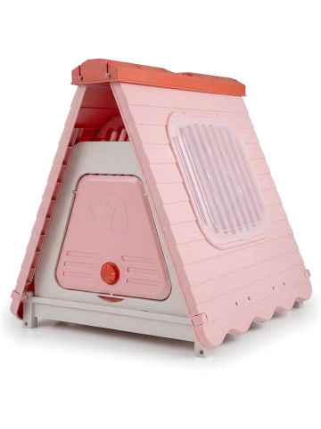 Hundehütte Outdoor klappbar Kunststoff 72 x 60 x 68 cm in Rosa