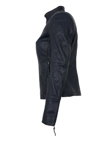 Lederjacke Lammnappa in Navy