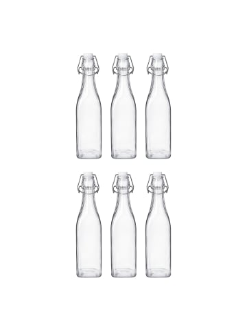 Butlers Flasche SWING mit Bügelverschluß 6er-Set in Durchscheinend