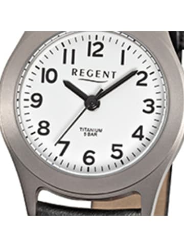Analog-Armbanduhr Regent Titan-Uhren schwarz klein (ca. 26mm)