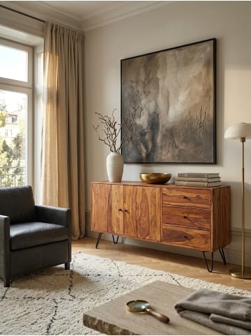 Sideboard Highboard | Sheesham, 145x75x40cm, 3+2 Türen, Massiv