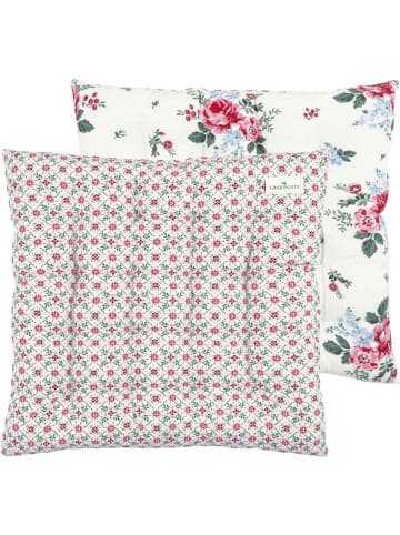 Sitzkissen NENNE Weiß mit Blumen