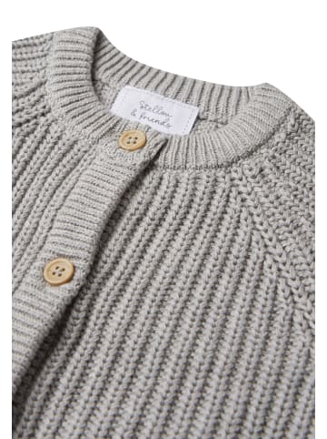 Gerippter Strick-Cardigan in grau