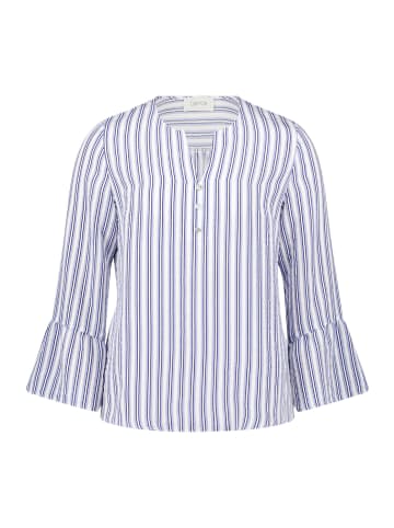 Schlupfbluse mit Streifen in Weiß/Blau