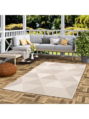 In- & Outdoor Teppich Campus Rauten in beige