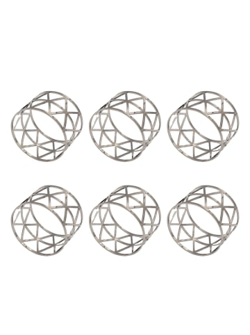 Serviettenringe Edelstahl Serviettenhalter (6-teiliges Set) in Silber