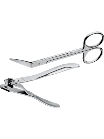 Fußnagelschere und -clipper im 2er-Set in silber
