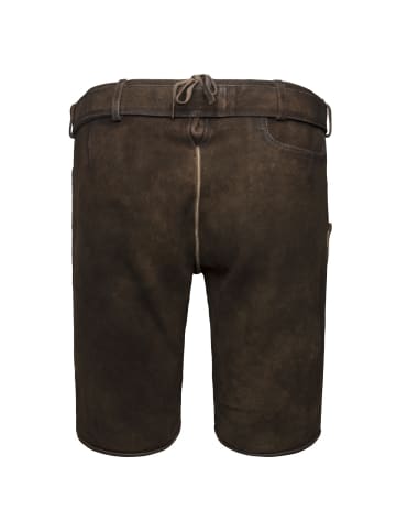 Lederhose Olivier mit Gürtel in dunkelbraun