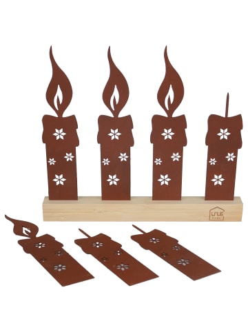 Adventskerzen-Aufsteller im Rostdesign in Rost