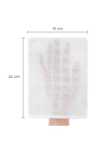 Mull-Waschhandschuh 10er Pack - Weiß in weiss