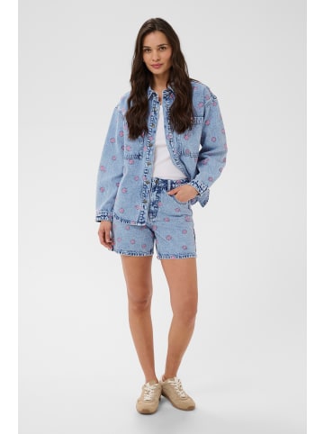 Jeansshorts KAbabena Loose fit in Blue Denim/Pink Flower Emb.